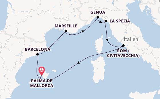 Westliches Mittelmeer ab Palma de Mallorca, Spanien auf der MSC World Europa