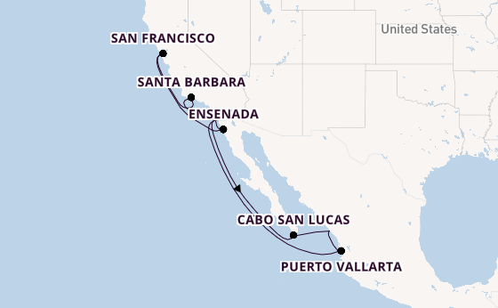 Amerikaanse Westkust vanaf San Diego, Verenigde Staten met de Koningsdam
