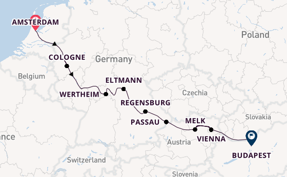 Danube River, Europe from Amsterdam, Netherlands with the AmaLea