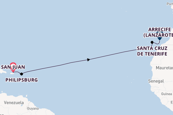 Kanarische Inseln ab San Juan, Puerto Rico auf der EXPLORA I