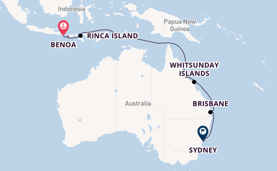 Australia from Bali (Benoa), Indonesia with the Viking Orion