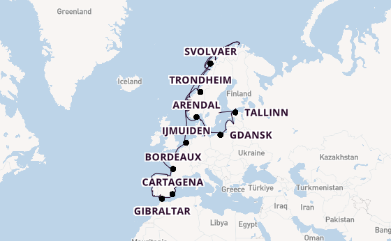 Noorwegen vanaf Barcelona, Spanje met de Azamara Journey