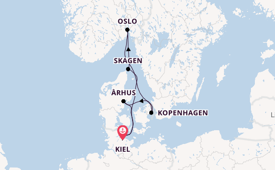 Noorwegen vanaf Kiel, Duitsland met AIDAnova