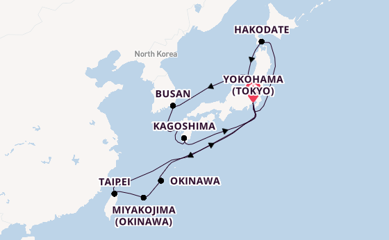 Japan from Yokohama (Tokyo), Japan with the Diamond Princess
