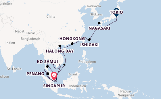 Südostasien ab Singapur, Singapur auf der Sapphire Princess