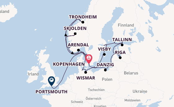 Norwegen ab Kopenhagen, Dänemark auf der Azamara Quest