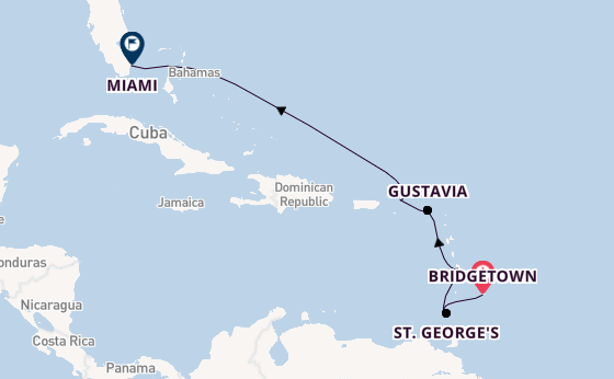 Caribbean vanaf Bridgetown, Barbados met de EXPLORA III
