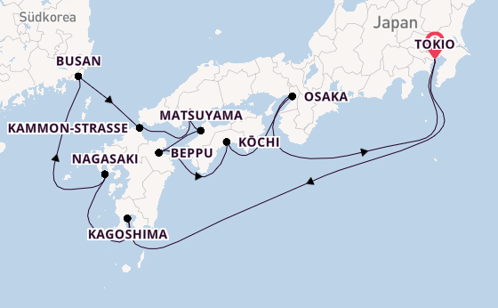 Japan ab Tokio, Japan auf der Diamond Princess