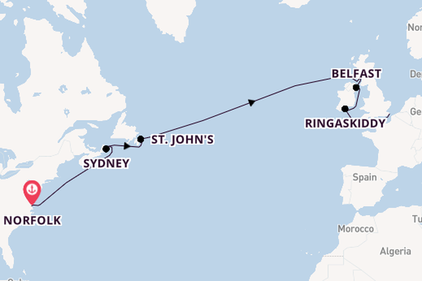 Transatlantic from Norfolk, Virginia with the Carnival Sunshine