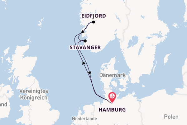 Kurzreise nach Norwegen ab Hamburg