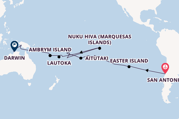 Transpacific from San Antonio, Chile with the Seabourn Pursuit