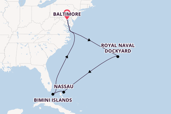 East Coast USA from Baltimore, Maryland, USA with the Vision of the Seas