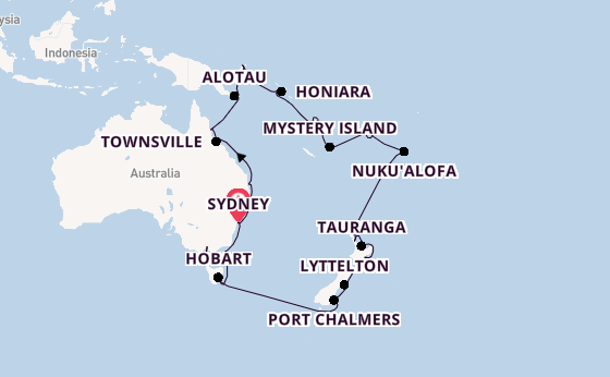 New Zealand from Sydney, Australia with the Westerdam