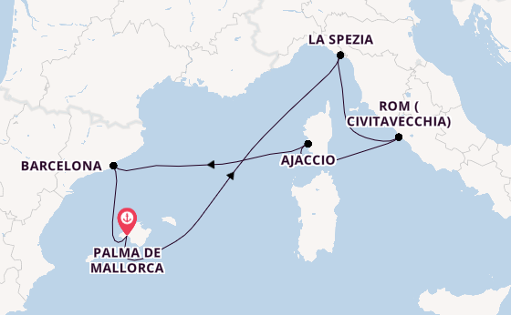 Westliches Mittelmeer ab Palma de Mallorca auf AIDAmar