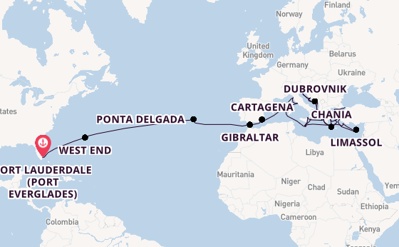 Transatlantic from Fort Lauderdale (Port Everglades), Florida, USA with the Enchanted Princess