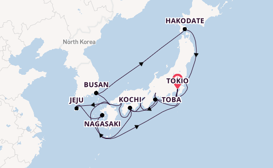 Japan vanaf Tokio, Japan met de Sapphire Princess