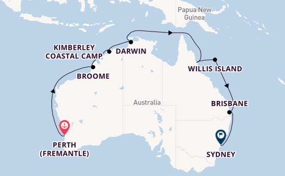Australia from Perth (Fremantle), Australia with the Grand Princess