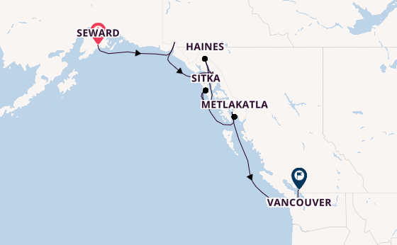 Alaska vanaf Seward, Alaska met de Silver Whisper