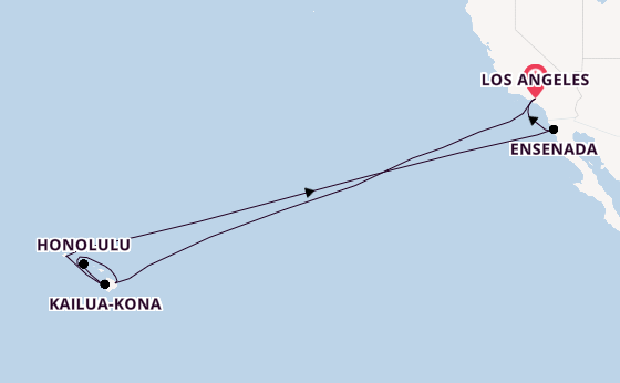 Polynesië vanaf Los Angeles, Verenigde Staten met de Emerald Princess