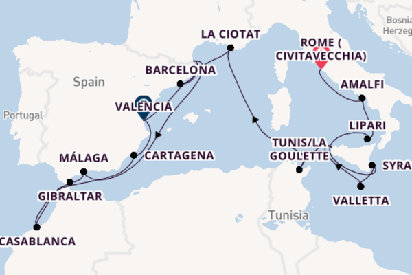 Seabourn Ovation  22  Rome (Civitavecchia)-Barcelona