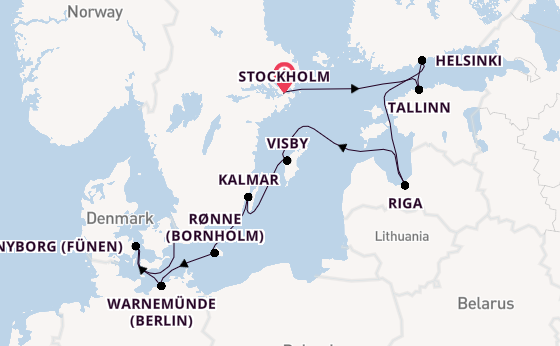 Baltic Sea from Stockholm, Sweden with the Scenic Eclipse II
