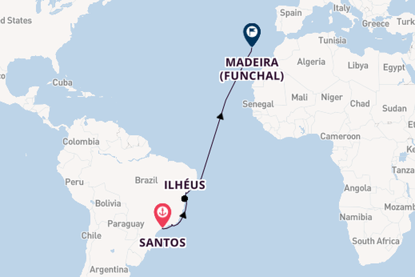 Brazil from Santos, Brazil with the MSC Preziosa