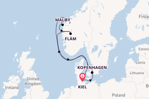 Cruise in 8 dagen naar Kiel met MSC Cruises