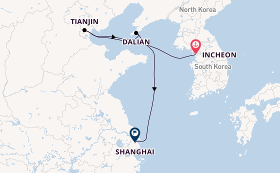 China from Incheon, South Korea with the Azamara Pursuit