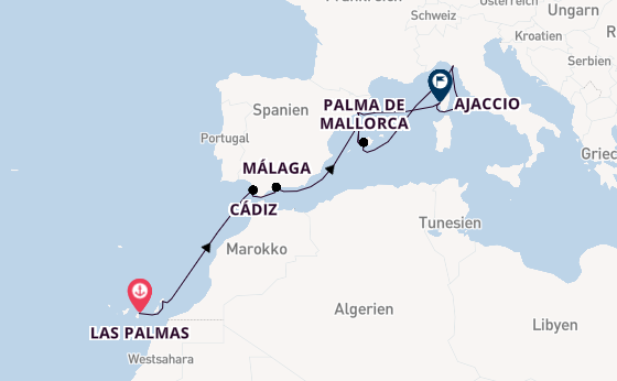 Westliches Mittelmeer ab Las Palmas, Gran Canaria auf AIDAcosma