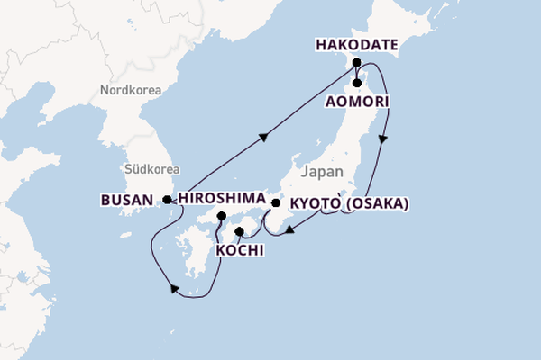 Japan ab Yokohama (Tokio), Japan auf der Celebrity Millennium