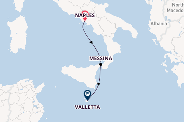Western Mediterranean from Naples, Italy with the MSC World Europa