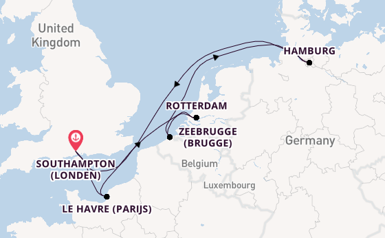 Engeland vanaf Southampton (Londen), Engeland met de MSC Preziosa