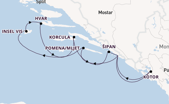 Kroatien ab Dubrovnik, Kroatien auf der Le Ponant