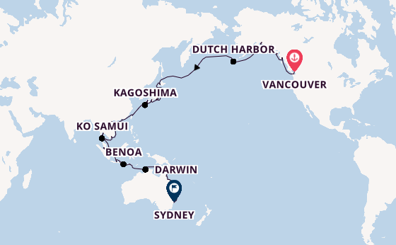 Transpacific from Vancouver, Canada with the Viking Orion