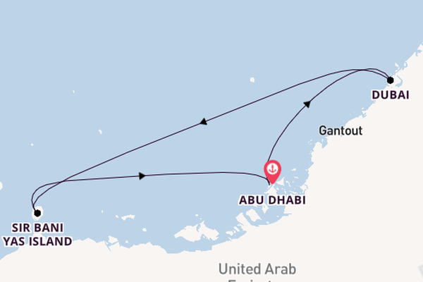 Arabian Gulf from Abu Dhabi, United Arab Emirates with the Celestyal Discovery