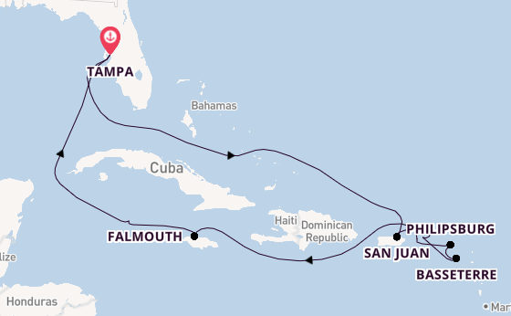 Caribbean from Tampa, Florida, USA with the Norwegian Gem