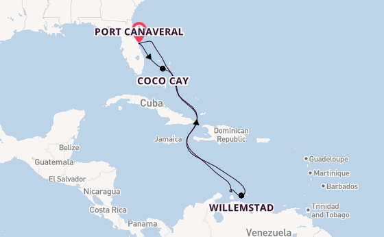 Caribbean vanaf Port Canaveral, Verenigde Staten met de Adventure of the Seas