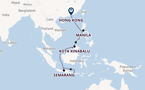 Southeast Asia from Bali (Benoa), Indonesia with the Seven Seas Splendor