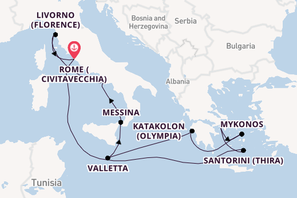 Mediterranean from Rome (Civitavecchia), Italy with the Norwegian Epic