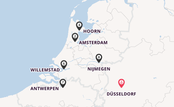 Rhein ab Düsseldorf, Deutschland auf der Lady Diletta