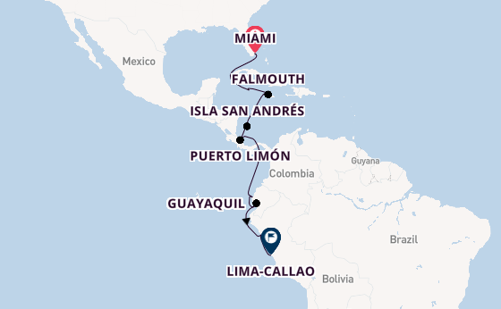 Zuid-Amerika vanaf Miami, Verenigde Staten met de Seven Seas Voyager