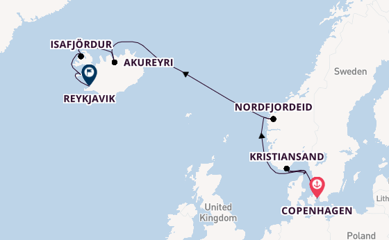 Arctic Ocean from Copenhagen, Denmark with the Regal Princess