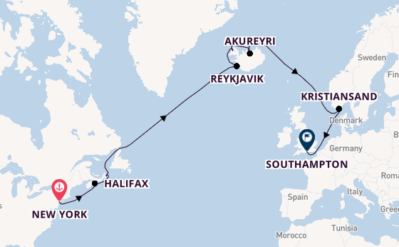 Transatlantic from New York, USA with the Queen Mary 2