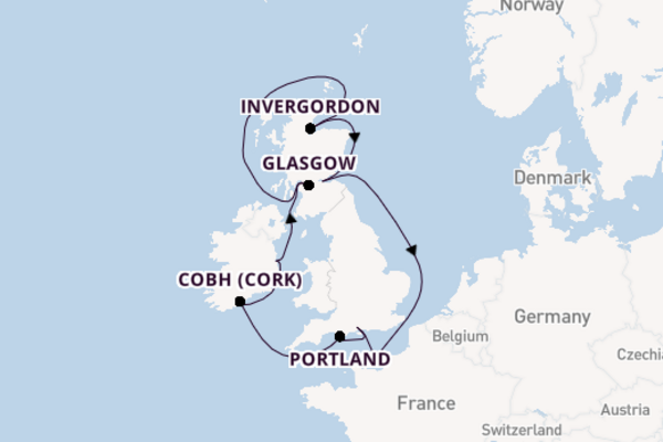 British Isles from Southampton (London), England, United Kingdom with the Regal Princess