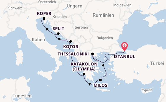 Östliches Mittelmeer ab Istanbul, Türkei auf der Marina