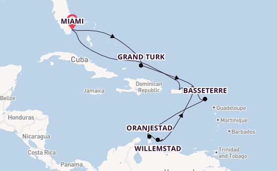 Caribbean vanaf Miami, Verenigde Staten met de Silver Ray