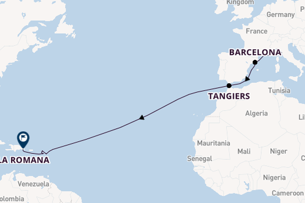 Western Mediterranean from Genoa, Italy with the MSC Opera