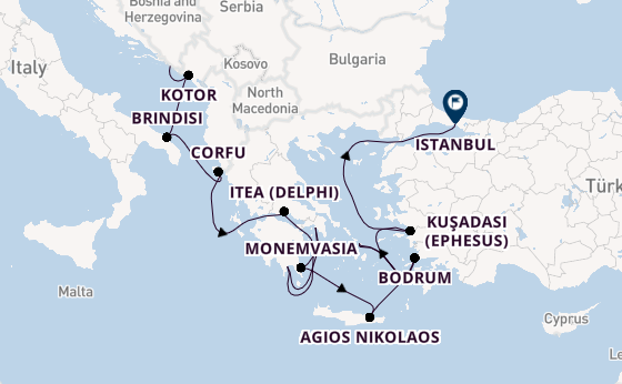 Eastern Mediterranean from Dubrovnik, Croatia with the Seabourn Ovation 