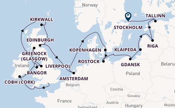Britse Eilanden vanaf Southampton (Londen), Engeland met de Seven Seas Voyager