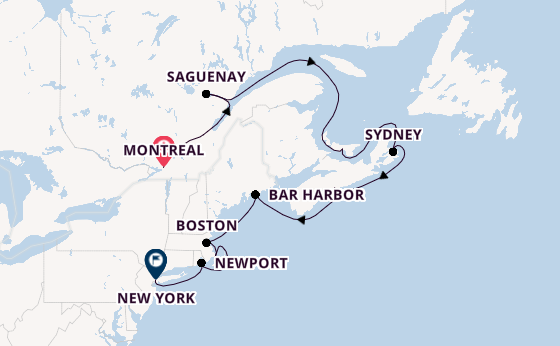 East Coast USA from Montreal, Canada with the Azamara Journey